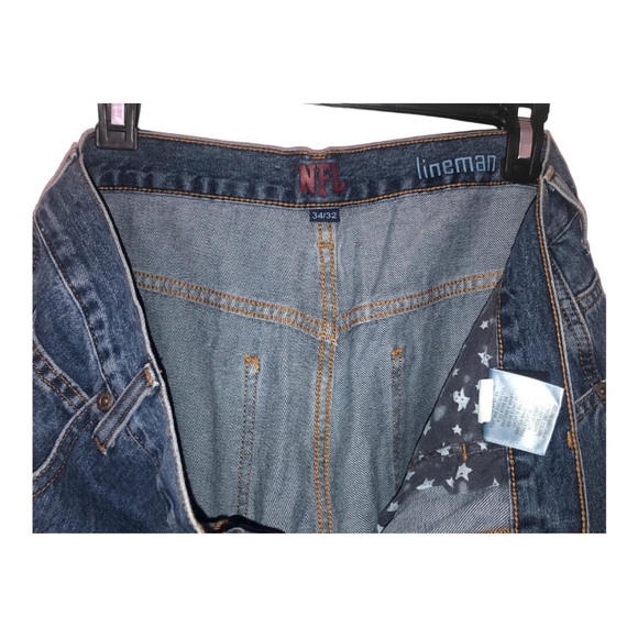 NWOT NFL team apparel Gridiron classic Dark Blue Denim blue jeans 34x32. - Picture 6 of 10